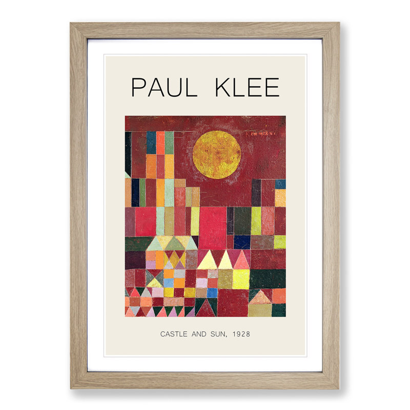 Slot Og Sol by Paul Klee - Picture Frame Painting, 36cm H x 27cm W x 2cm D, Oak