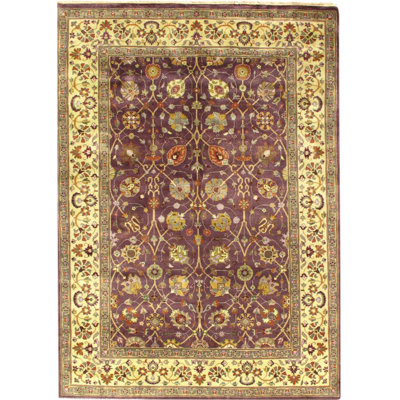 Tabriz Wool Area Rug in Rose/Ivory