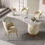 55.12"Beige Crescent Sintered Stone Writing Desk,2-drawer-770584177