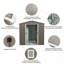 Remise de rangement extérieure en métal 6 pi x 5 pi grise avec fenêtre-118170310-118170318