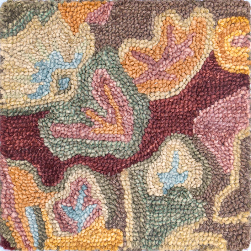 Floral Tapestry Handmade Hand Tufted Wool Spice Rug, Rectangle 2' x 3'