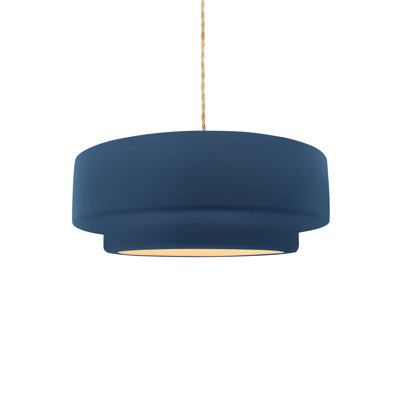 Luminaire suspendu tambour 1 lumière Gela