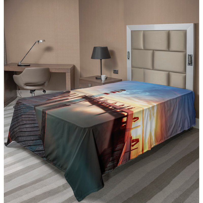 Multicolore Ambesonne, Drap plat pour lit simple