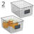 Metal Pantry Basket with Label Plate for Kitchen Organization and Storage - Set of 2 - Matte Black