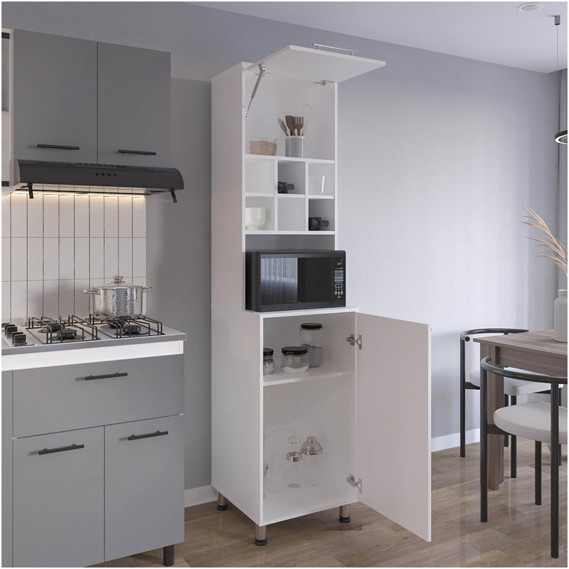 Garde-manger, 2 portes, 4 pieds, 8 tablettes