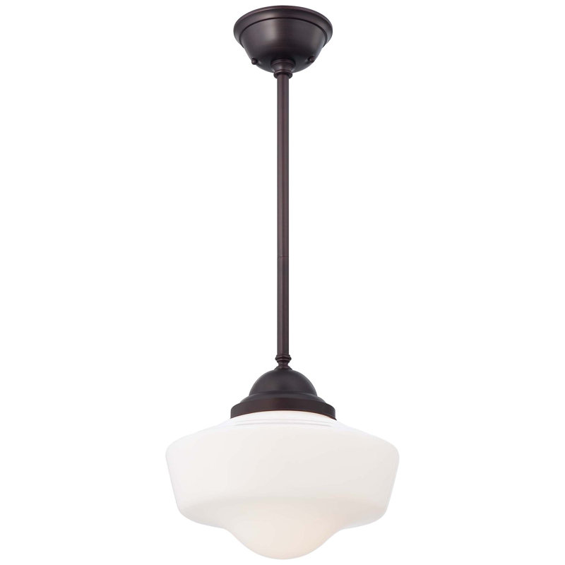 Luminaire suspendu Wade Logan Belby avec opale, Bronze Brossé