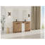 Meuble-lavabo autoportant de 60 po avec lavabo en céramique noire, finition blanc lustré et imitation chêne-129891882-129891883