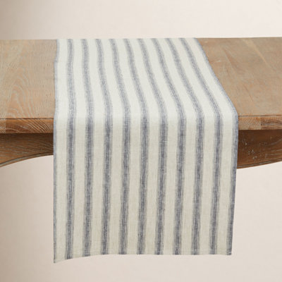 Classic Striped Pure Linen Table Runner
