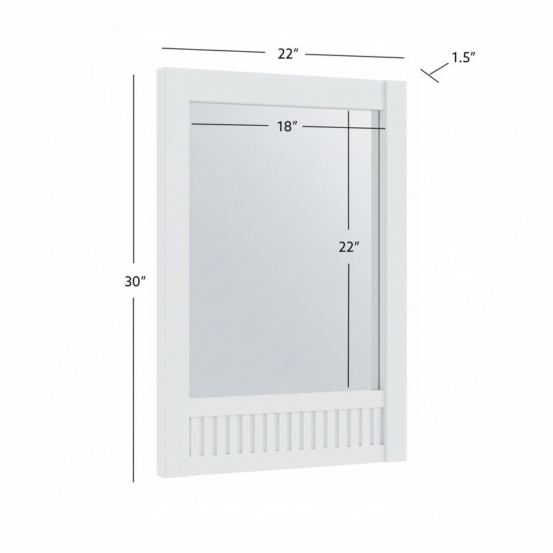 Through Lines Bathroom Mirror, 30" x 22", White