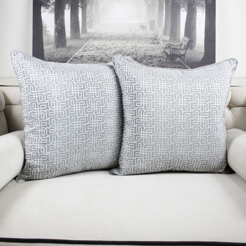 Geometric Reversible Throw Pillow, Gray