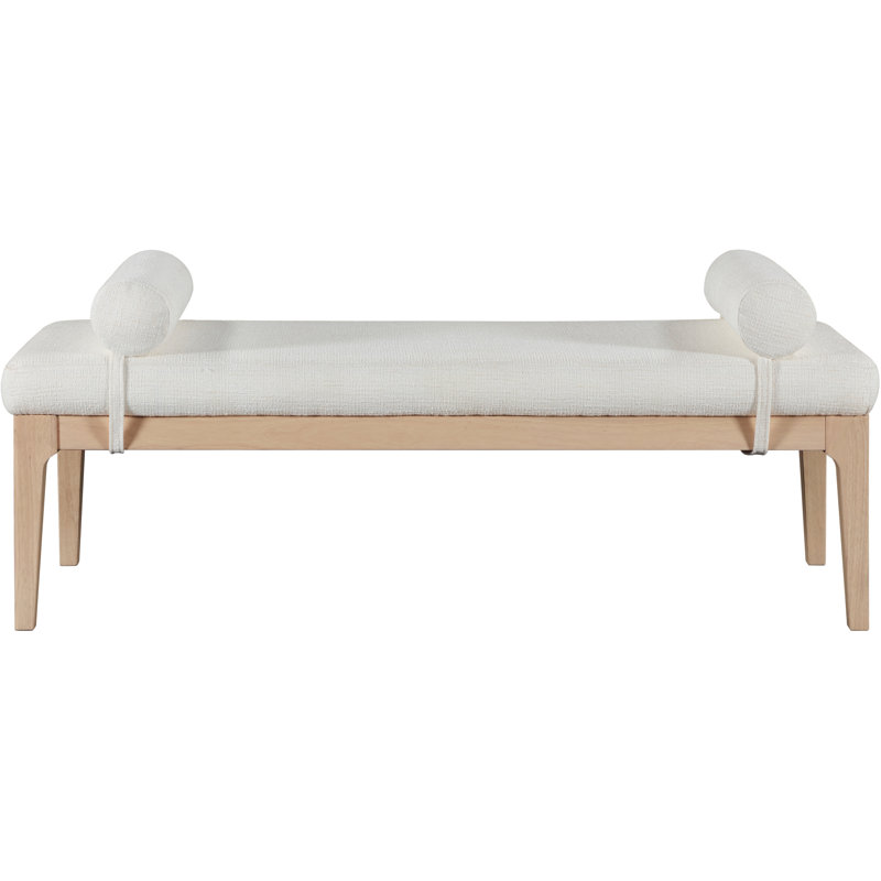 Banc en tissu texturé Priscilla, Tissu crème texturé en lin, Naturel