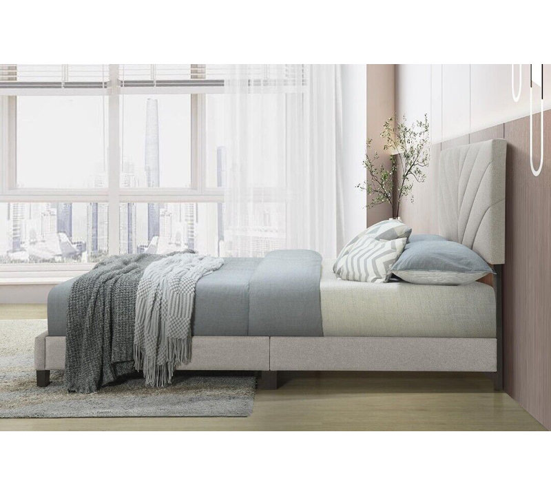 Lit tapissier standard Jesten, Grand, Beige