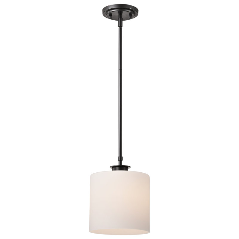 Adileni - Luminaire suspendu 8 pouces - Bronze industriel avec verre blanc satiné