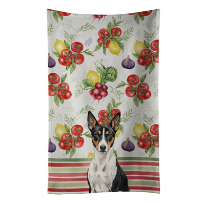 Torchon noir et blanc à légumes Basenji