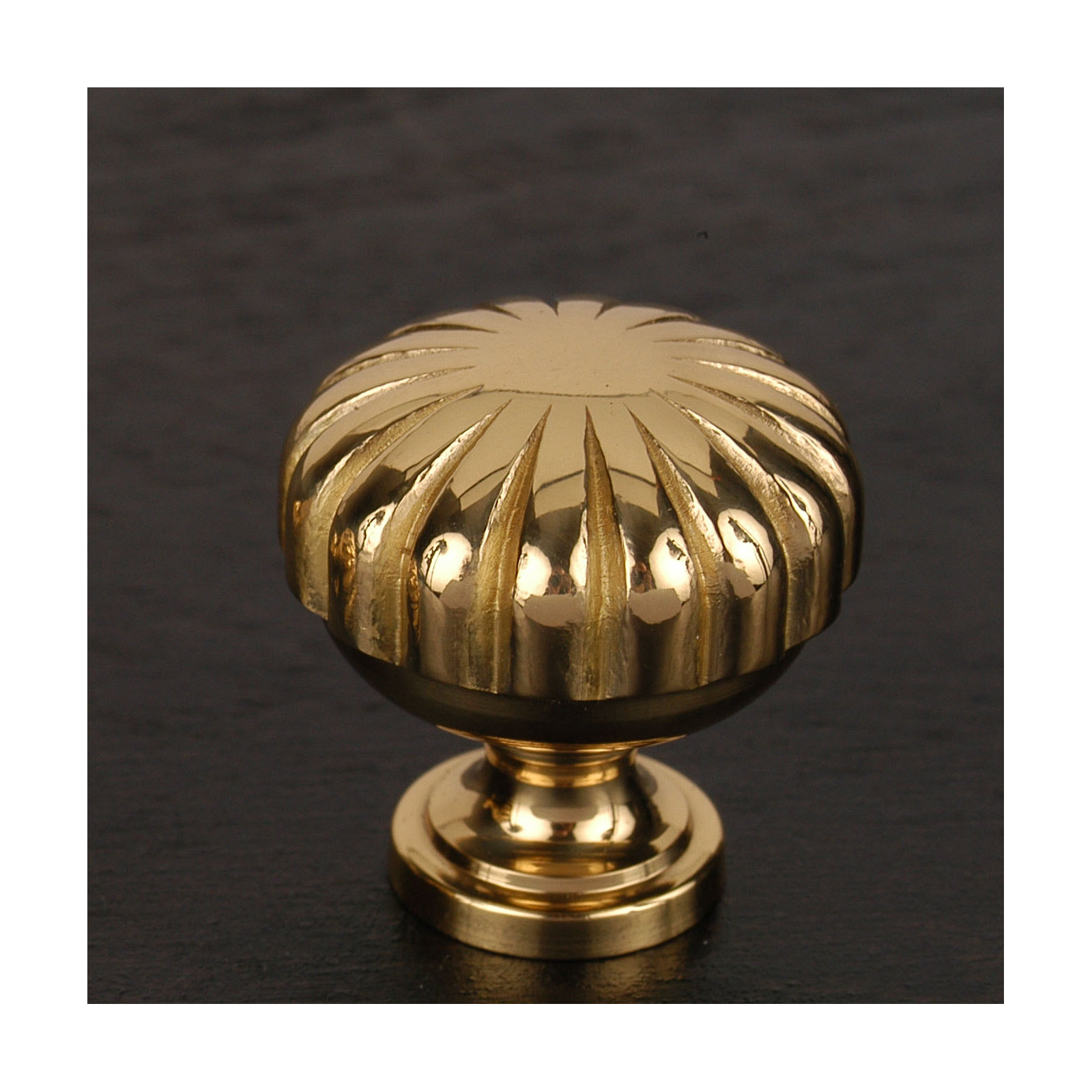 Smooth Melon Mushroom Knob CK Series, Polished Brass