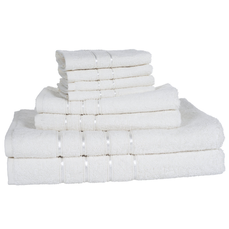 Ensemble de 8 serviettes de bain 100% coton 8 pièces - avec 4 débarbouillettes, 2 serviettes à main et 2 serviettes de bain pour la maison