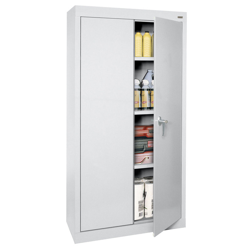 Armoire de rangement simple en acier de calibre 20 (H 66 po x l 30 po x P 18 po), Gris colombe