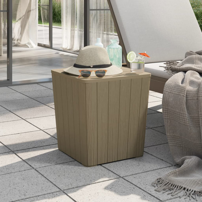 Lyli Square Outdoor Side Table - 38.5 cm W 38.5 cm D, Light Brown