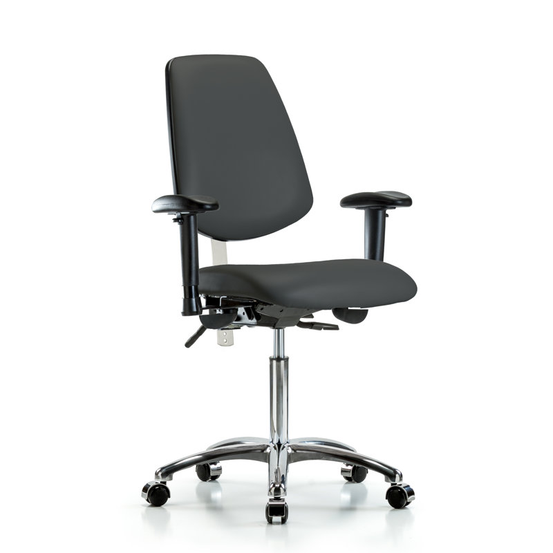 Chaise de tâches ergonomique Octavia, Roulettes, Anthracite, Non inclus