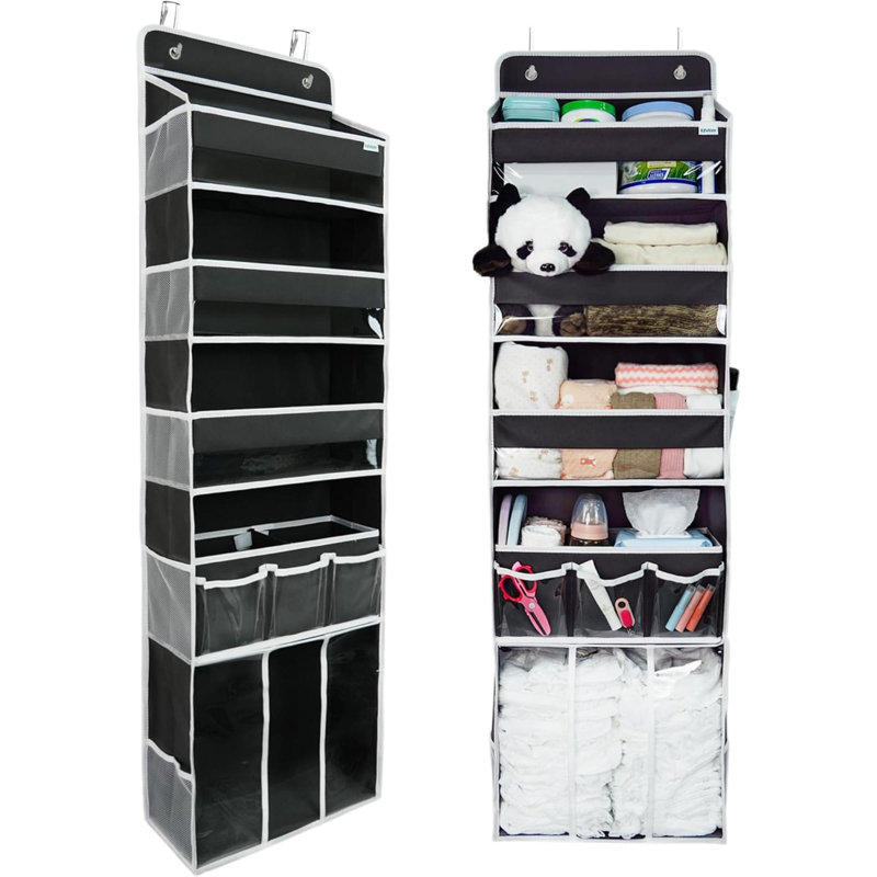 Wall Organizer with Wall Baskets, Dark Grey