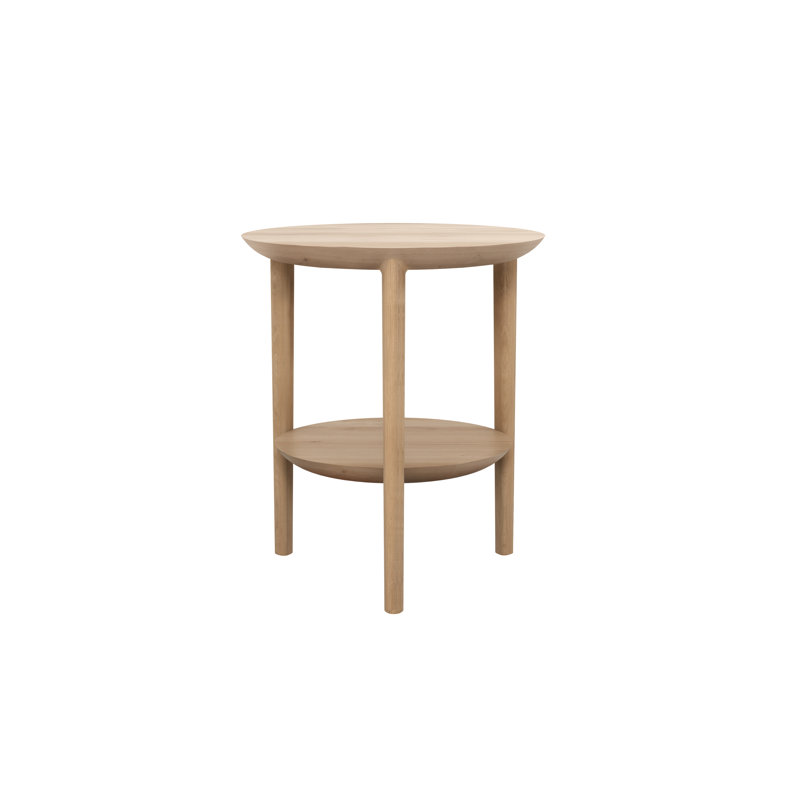 Bok Solid Wood End Table, Natural Oak