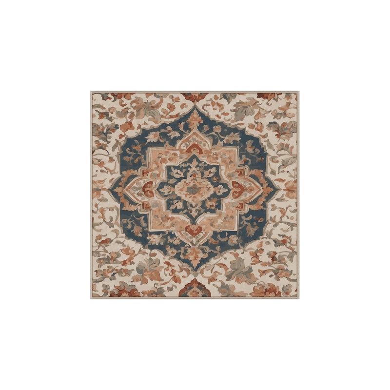 Machine Washable Brown Area Rug, Square 7'