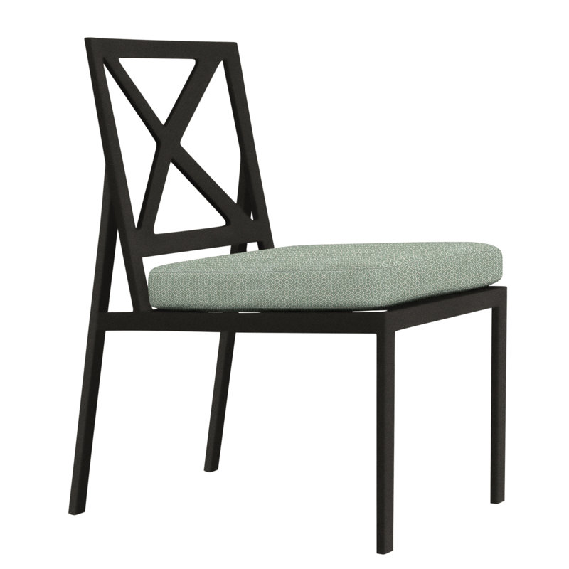 Marin Outdoor Dining Side Chair, Carbon Black, Flagship Stone Sunbrella®