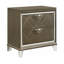 Table de chevet 2 tiroirs champagne foncé