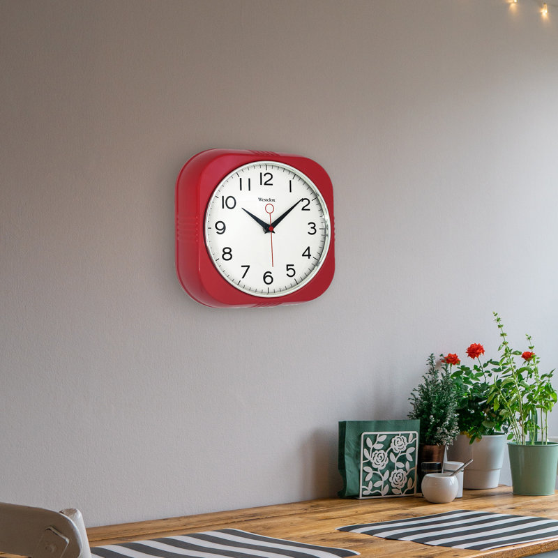 Westclox Wall Clock, Red 