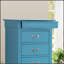 Coffre de rangement intemporel pour la lingerie bleu sarcelle avec tiroirs coulissants et fabrication durable, parfait pour un décor élégant.-1956622006
