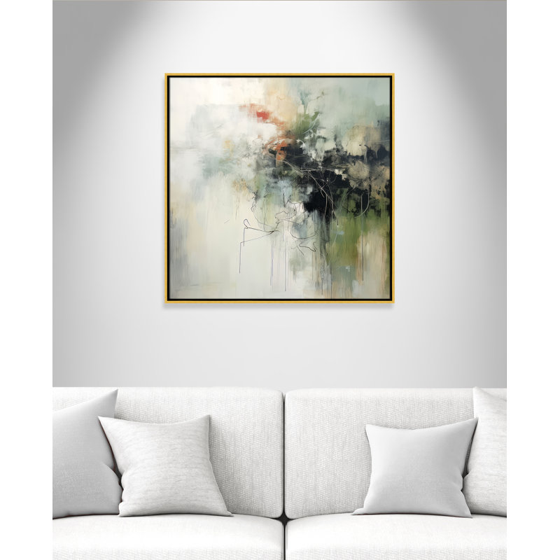 «Green Abstraction I Print» par Irena Orlov, Toile avec cadre, Flotteur doré, L 31,5 po x H 31,5 po