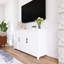 Meuble télé VIBE pour téléviseur de 65 po ou moins, meuble télé avec 2 espaces de rangement spacieux et pieds en bois massif pour le salon-608524750