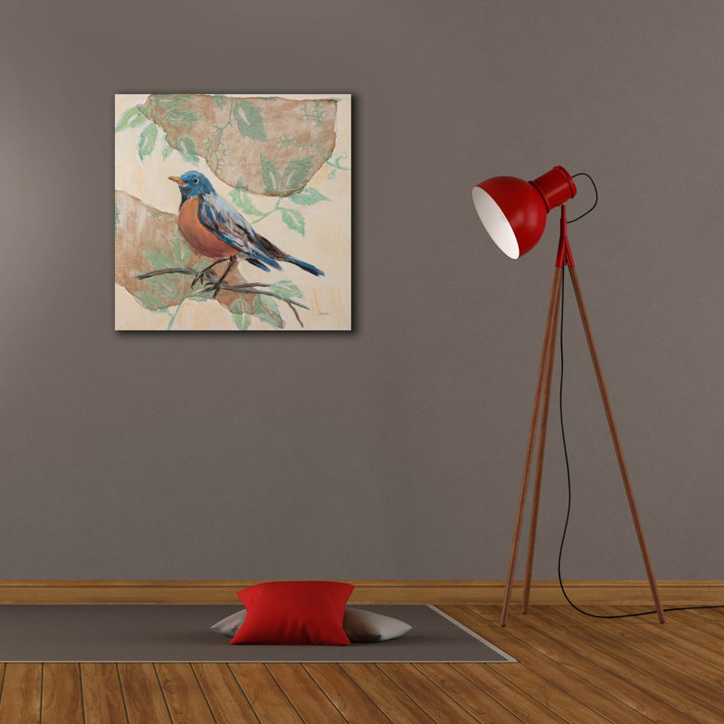 «Songbird Robin» par Sue Schlabach, art mural sur toile, H 26 po x l 26 po x P 1,5 po