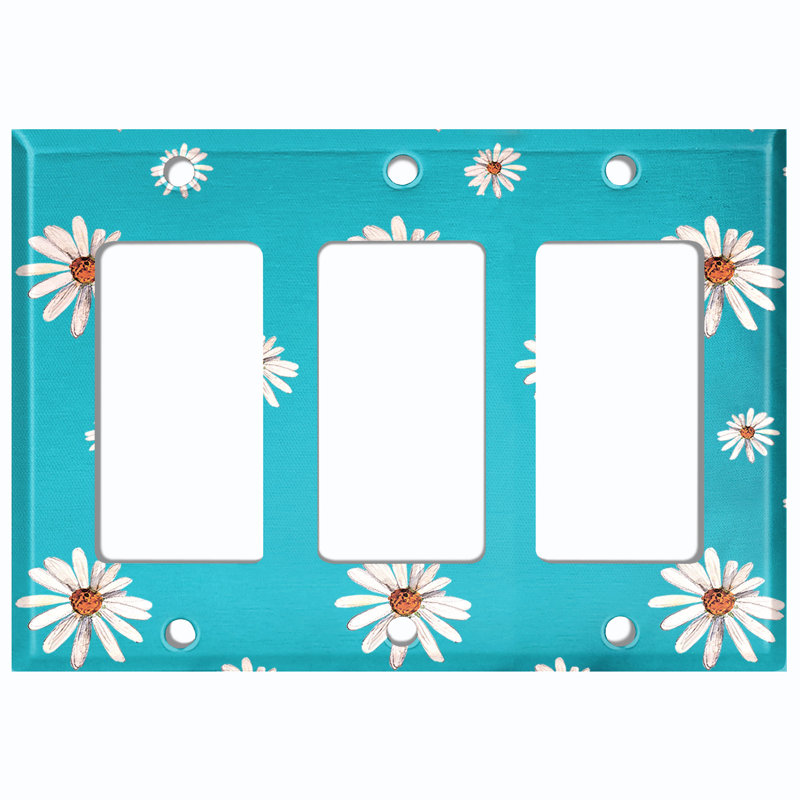 Plaque murale berçante 3 bandes Teal Dandelions