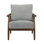 Chaise d'appoint Toni, polyester gris avec rembourrage en mousse, dossier brun foncé
