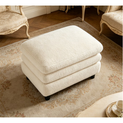 Repose-pieds courbé en tissu Viteria - taille compacte de 30 po, support moelleux et conception moderne et modulaire