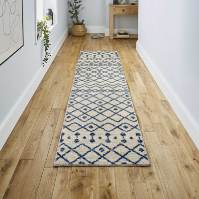 Tapis crème / bleu marine Keiaja Beni Souk