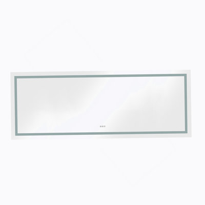 LED Bathroom Mirror with Front and Backlight, Wall Mounted Vanity Mirror, Anti-Fog, Memory, Stepless Dimmable