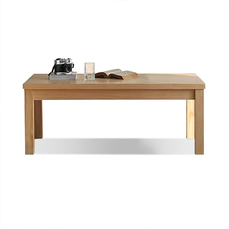 Burlywood Solid Wood Rectangular Coffee Table, 17.72" H x 39.37" L x 23.62" W, Burlywood