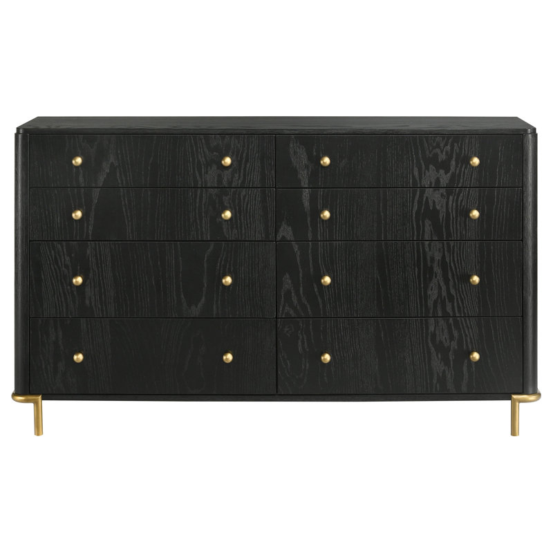 Commode noire à 8 tiroirs