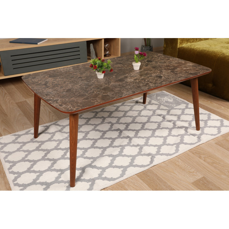 Table basse moderne, couleur noyer, 39,4 x 16,3 x 24,4 pouces | 100% panneau de particules enduit de mélamine, épaisseur: 0,7 pouce | Élégance rustique pour le salon, design élégant et durable, parfait pour tout décor