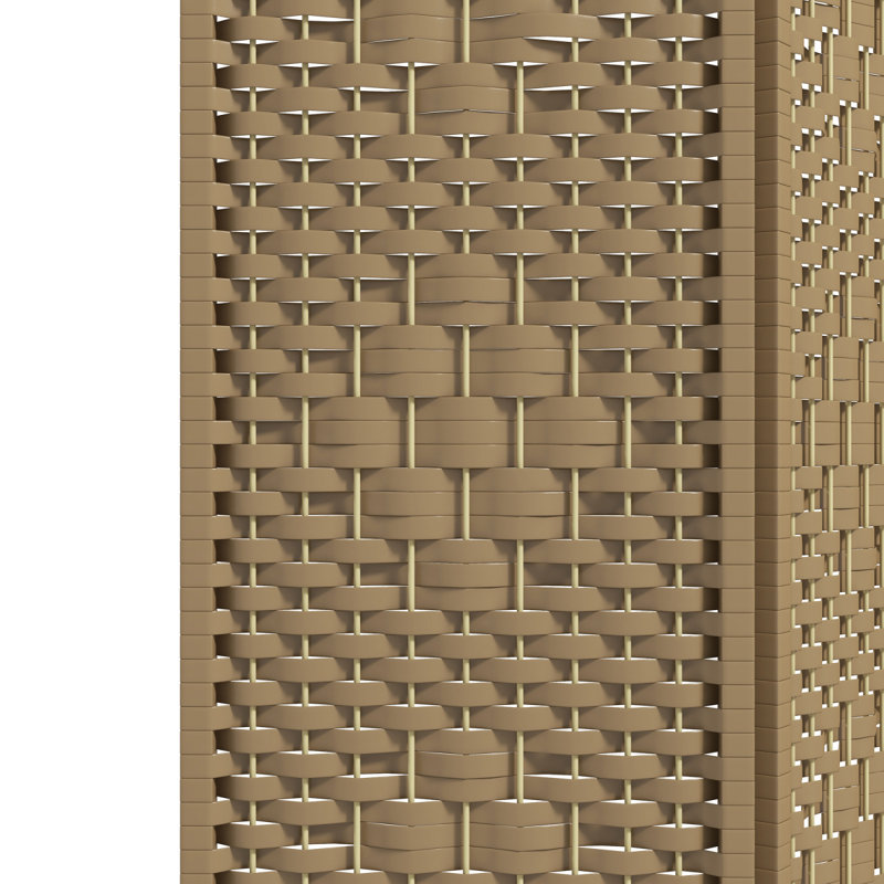 Paravent 4 panneaux, écran d'intimité pliable, séparateur de pièce 5,6 pi, cloison de séparation autoportante en fibre Wave, naturel