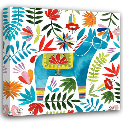 Lark Manor™ Popp, Grace Gallery Wrapped Canvas Art Titled: Festive Otomi I
