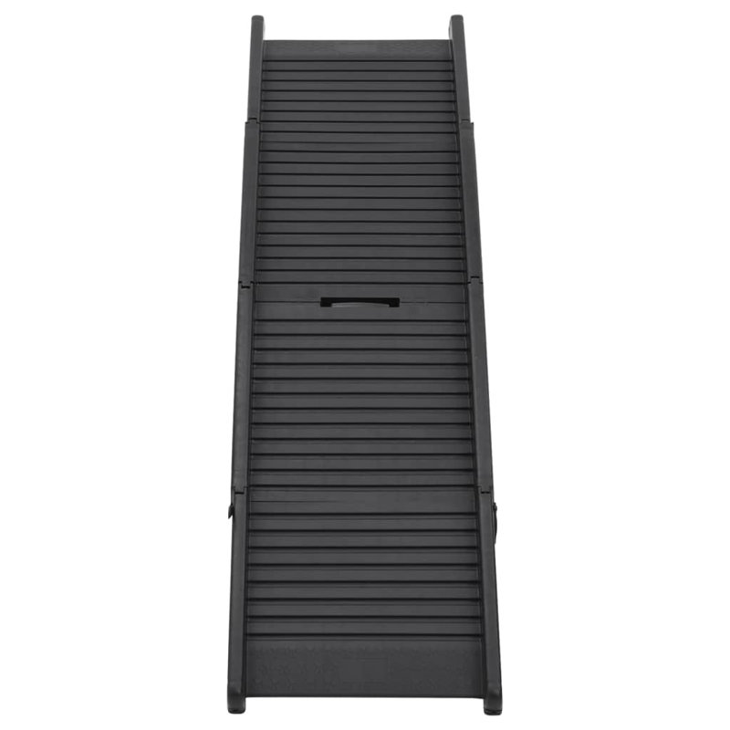 Black 60-Inch Tri-Fold Nonslip Dog Ramp with Raised Sides