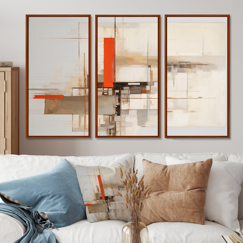 Ensemble d'œuvres d'art mural Ro ro, Cadre flottant brun, H 40 po x l 60 po x P 1 po