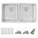 AZUNI Undermount or Drop-In 32 inch Stainless Steel Double Bowl Kitchen Sink with Grid, Strainer and Drying Rack, C233
