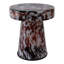 Table d'appoint en verre avec design moderne moucheté pour table de salon, de chambre à coucher ou de bureau brun 19 po.