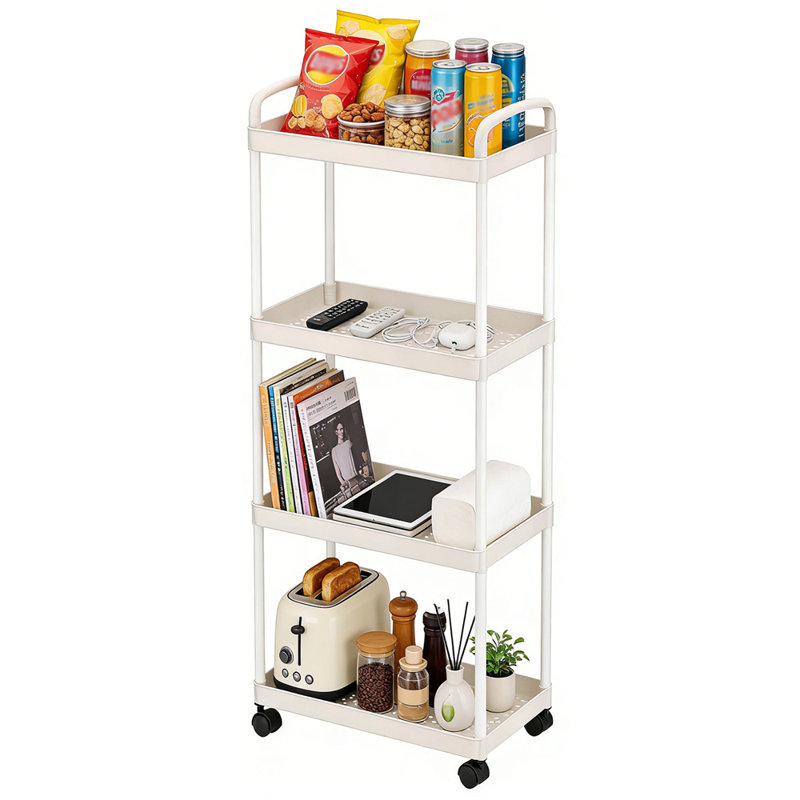 4-Tier Rolling Utility Cart with Handle