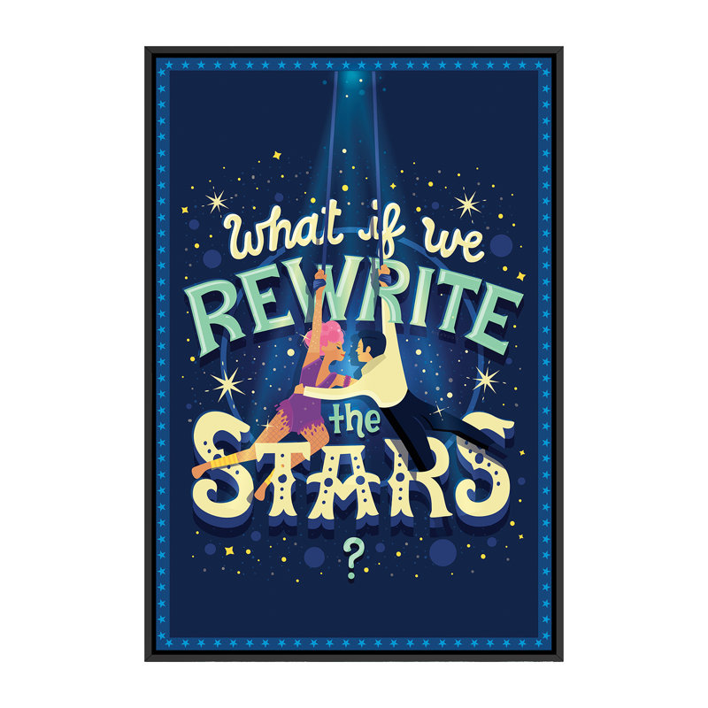 The Greatest Showman V par Risa Rodil - publicité imprimée, H 60 po x l 40po x P 1,5 po, Toile avec cadre noir, Pas de tapis