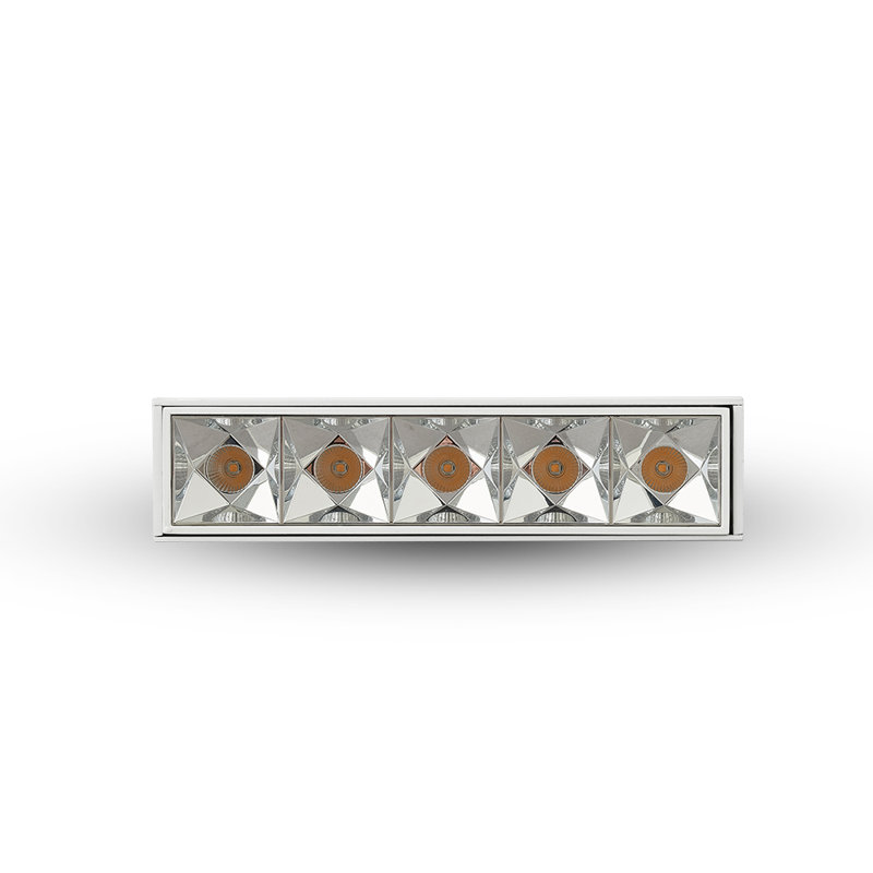 Rubik 5-Light Integrated LED ETL Certified Fixed Surface Mounted Downlight, Beam Angle 34, White